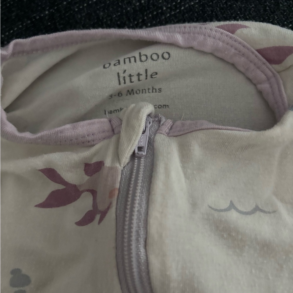 Bamboo Little Baby Onesie - Cream and Purple